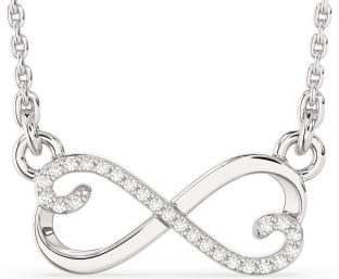 Diamond Platinum Infinity Heart Necklace