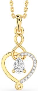 Diamond Gold Heart Infinity Necklace