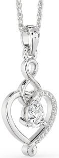 Diamond Platinum Heart Infinity Necklace