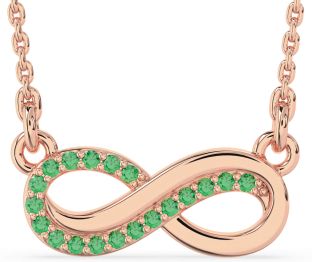 Emerald Rose Gold Infinity Necklace
