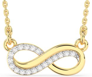 Diamond Gold Silver Infinity Necklace