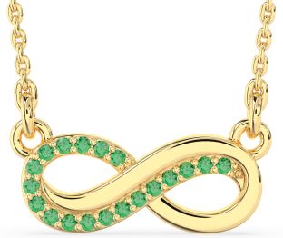 Emerald Gold Infinity Necklace