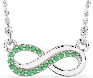 Emerald Platinum Infinity Necklace