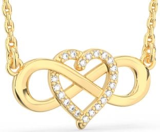 Diamond Gold Heart Infinity Necklace