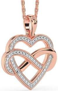 Diamond Rose Gold Heart Infinity Necklace