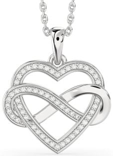Diamond White Gold Heart Infinity Necklace