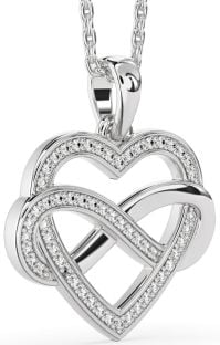 Diamond White Gold Heart Infinity Necklace