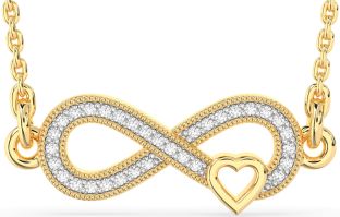 Diamond Gold Infinity Heart Necklace