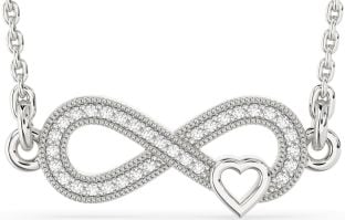 Diamond White Gold Infinity Heart Necklace