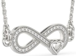 Diamond White Gold Infinity Heart Necklace