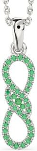 Emerald Platinum Infinity Necklace