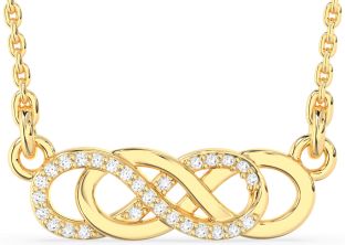 Diamond Gold Silver Infinity Necklace