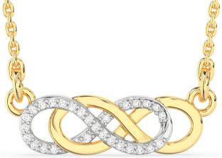 Diamond Gold Silver Infinity Necklace
