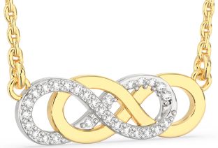 Diamond Platinum & Yellow Gold Infinity Necklace