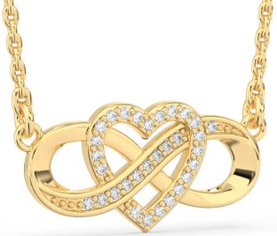 Diamond Gold Infinity Heart Necklace