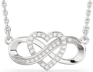 Diamond Platinum Infinity Heart Necklace