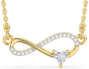 Diamond Gold Infinity Heart Necklace