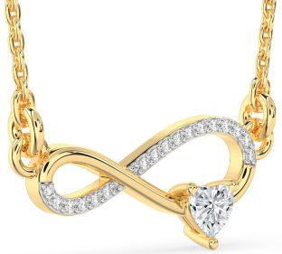 Diamond Gold Infinity Heart Necklace