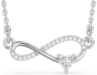 Diamond White Gold Infinity Heart Necklace