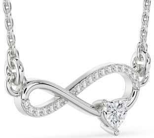 Diamond Platinum Infinity Heart Necklace