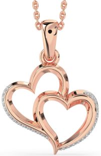 Diamond Rose Gold Heart Necklace