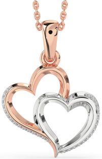 Diamond White Rose Gold Heart Necklace