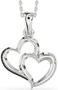 Black Diamond Platinum Heart Necklace
