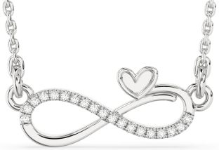 Diamond Platinum Infinity Heart Necklace