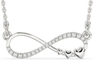Large Diamond Platinum Infinity Heart Necklace