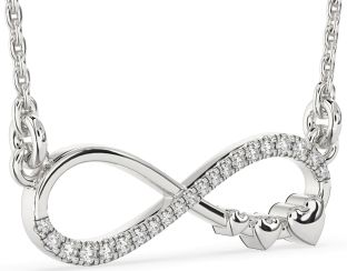 Large Diamond Platinum Infinity Heart Necklace