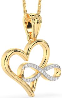 Diamond Gold Heart Infinity Necklace