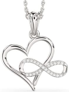 Diamond Platinum Heart Infinity Necklace