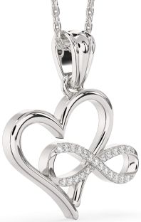 Diamond Platinum Heart Infinity Necklace