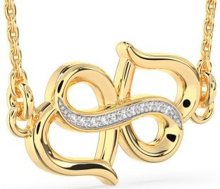 Diamond Gold Heart Infinity Necklace