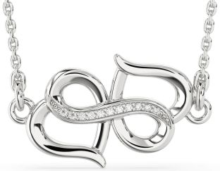 Diamond Platinum Heart Infinity Necklace