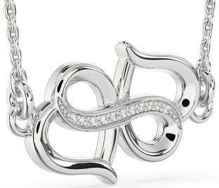 Diamond Platinum Heart Infinity Necklace