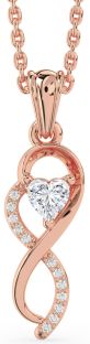 Diamond Rose Gold Infinity Heart Necklace