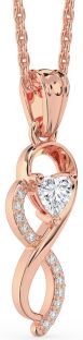 Diamond Rose Gold Infinity Heart Necklace