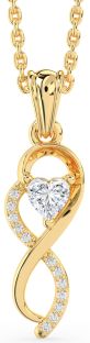 Diamond Gold Infinity Heart Necklace