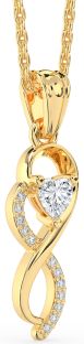 Diamond Gold Infinity Heart Necklace