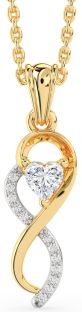 Diamond Platinum & Yellow Gold Infinity Heart Necklace