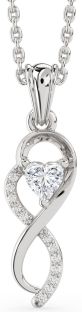 Diamond White Gold Infinity Heart Necklace