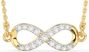 Diamond Gold Silver Infinity Necklace