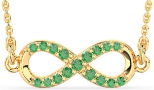 Emerald Gold Infinity Necklace