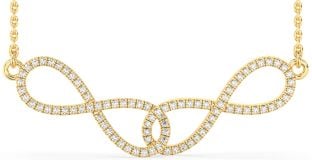 Large Diamond Gold Silver Infinity Interlock Necklace
