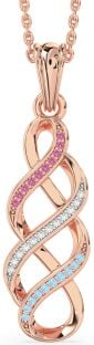 Rose Gold Silver Infinity Necklace