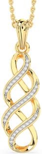 Diamond Gold Silver Infinity Necklace