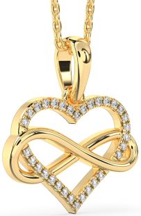 Diamond Gold Heart Infinity Necklace