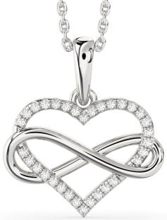 Diamond Platinum Heart Infinity Necklace