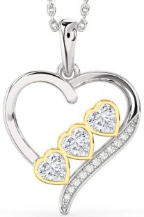 Diamond Platinum & Yellow Gold Heart Necklace